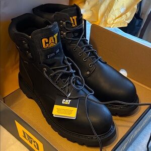 CAT Men’s Black Waterproof Steel Toe Work Boots